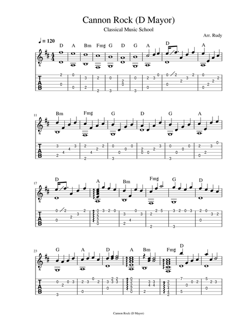 Canon Rock - Gitar Fingerstyle