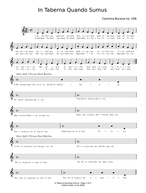 In taberna quando sumus - Carmina Burana