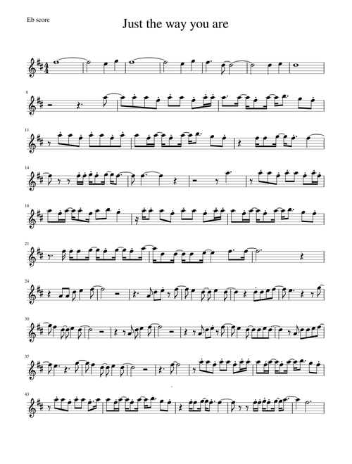 Just The Way You Are – Bruno Mars - Alto Sax