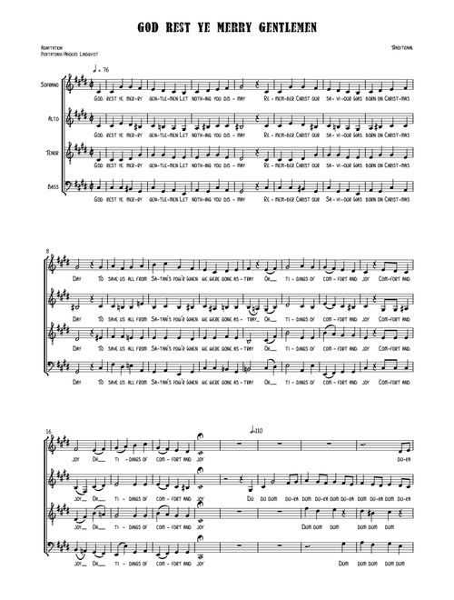 God Rest Ye Merry Gentlemen (Arr. Anders Lindqvist) - Pentatonix (Barbershop Quartet)