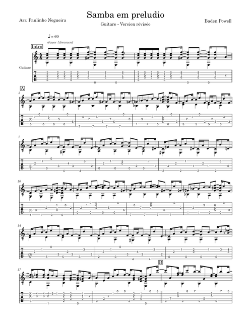 Samba em preludio – Baden Powell - Version révisée