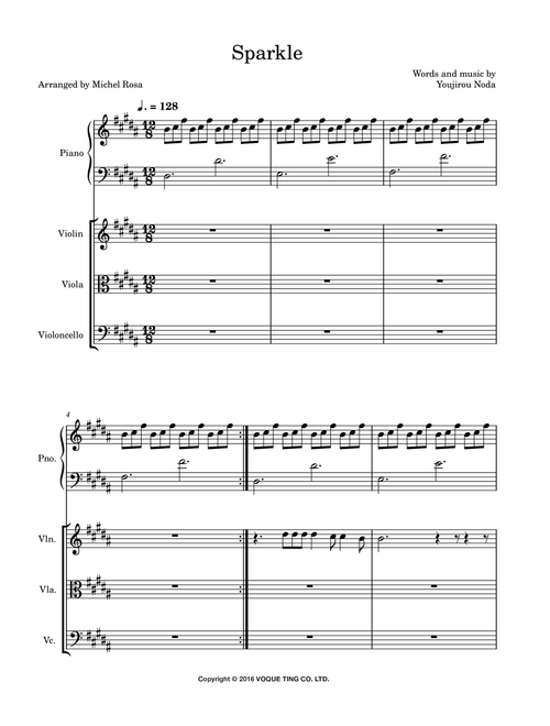 Sparkle (Arr. Harmonistas) - Youjirou Noda (String Quartet)