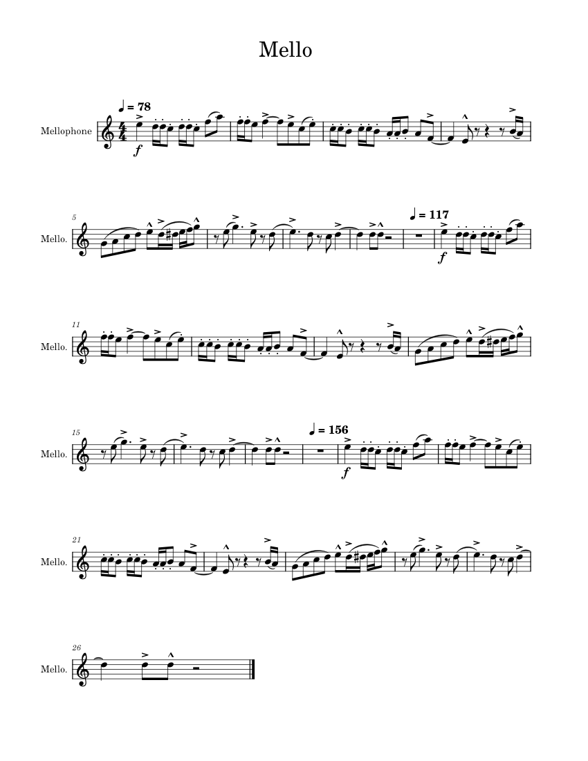 Mello Sheet music for Mellophone (Solo)