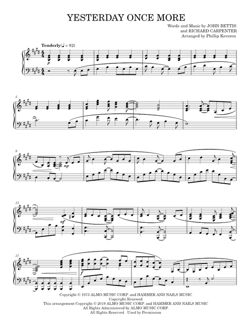 Yesterday once more - Carpenters (Piano Solo)