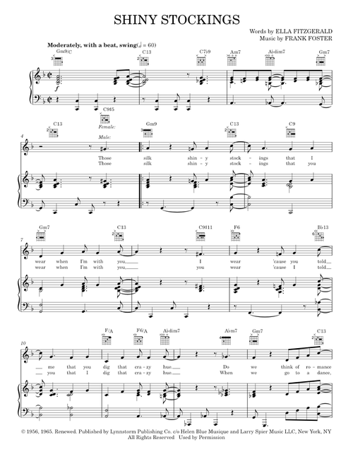 Shiny Stockings - Count Basie (Piano-Vocal-Guitar)