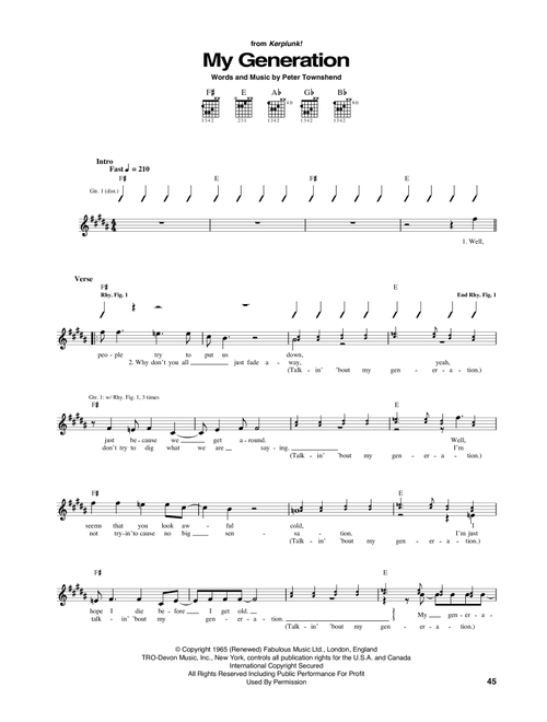 My Generation - The Who (Guitar Tab)