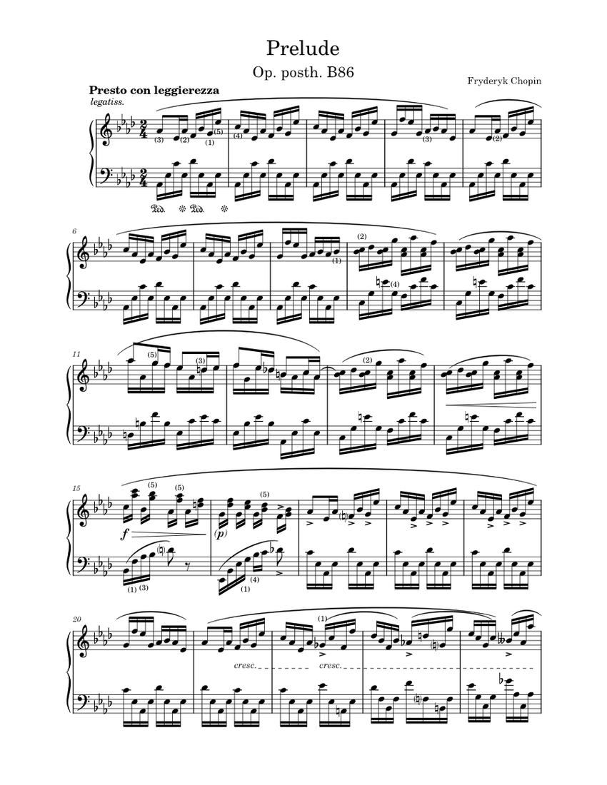 Prelude no. 26 - Chopin Sheet Music for Piano (Solo