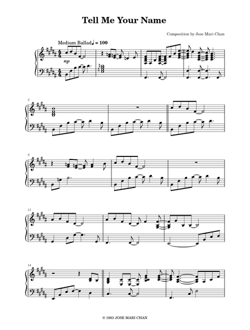 Tell Me Your Name – Jose Mari Chan