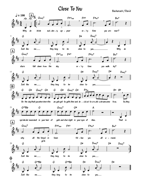 Close to you – Burt Bacharach