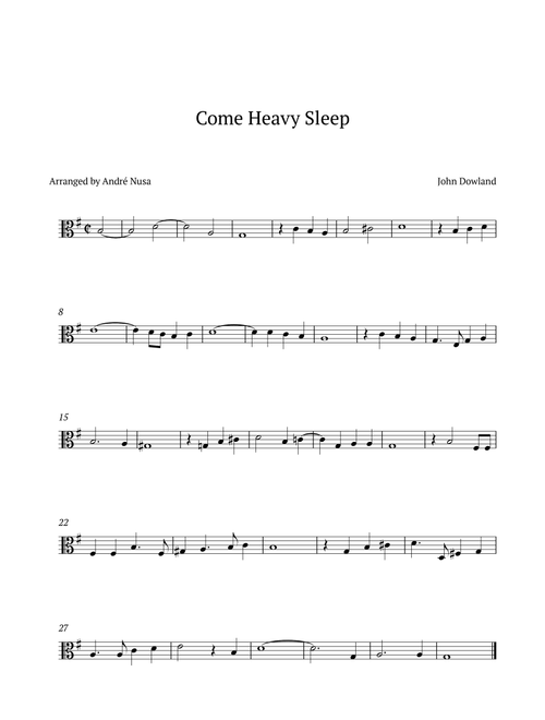 Come Heavy Sleep (Arr. André Nusa) - John Dowland (Viola Solo)