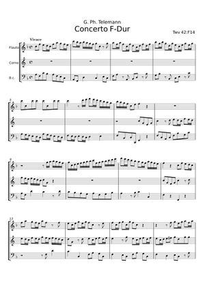 Concerto F-Dur - G. Ph. Telemann Sheet Music for Flute, French