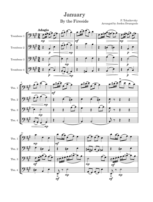 January from "The Seasons" for Trombone Quartet