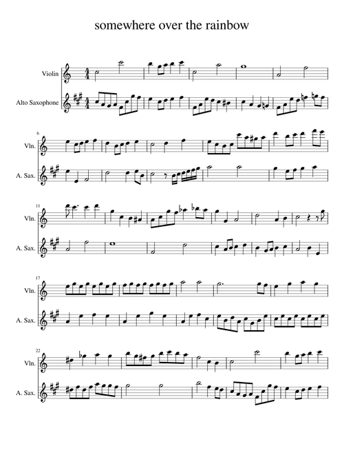 Somewhere Over the Rainbow (alto sax-violin)