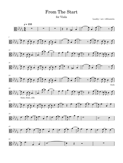 From The Start – Laufey (viola sheet music)