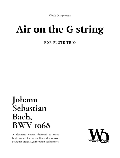 Air on the G String by Bach for Flute Trio (Arr. Ander) (Woodwind Ensemble)