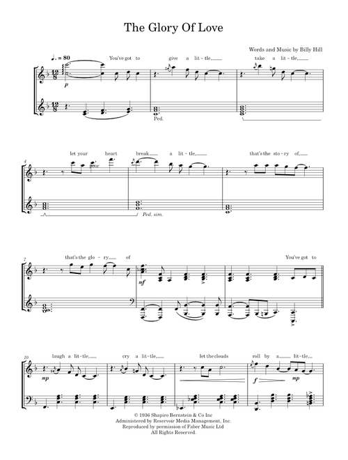 Glory of Love - Jones, Tom and Schmidt, Harvey (Solo)