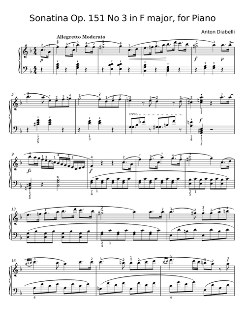Sonatina Op. 151 No 3 in F major - Anton Diabelli