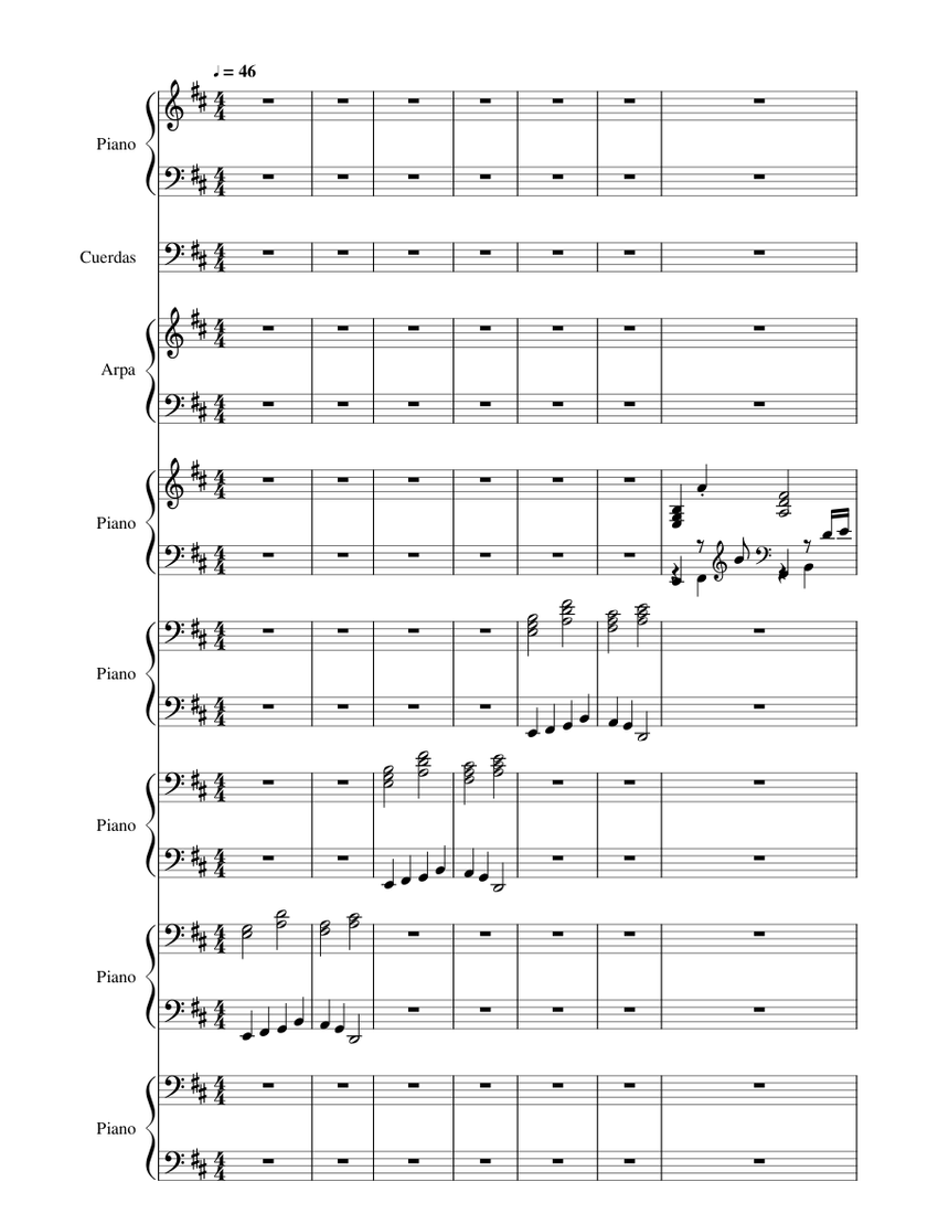 Minecraft - Calm 1 Sheet Music for Piano, Harp, Strings group (Mixed ...