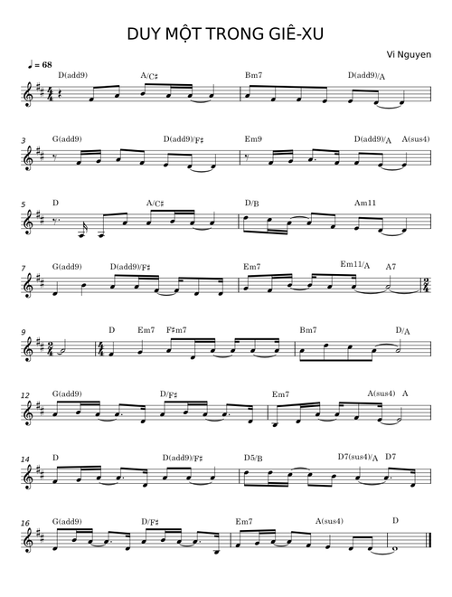 DUY MỘT TRONG GIÊ-XU – Vi Nguyen