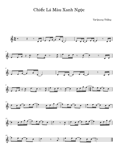 Chiếc Lá Màu Xanh Ngọc - Tạ Quang Thắng