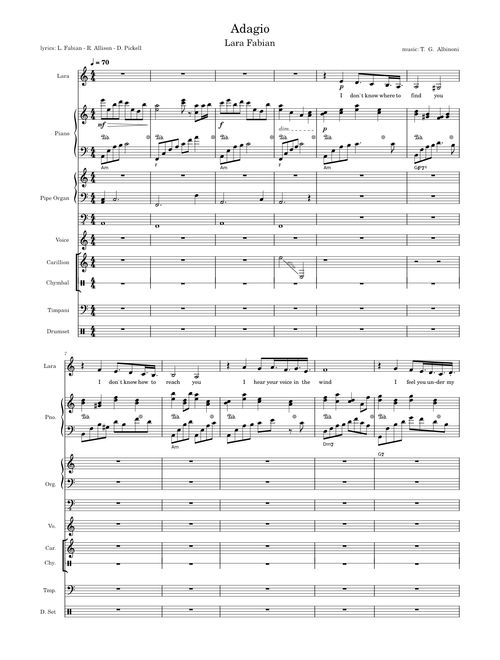 Adagio – Lara Fabian (mixed ensemble)