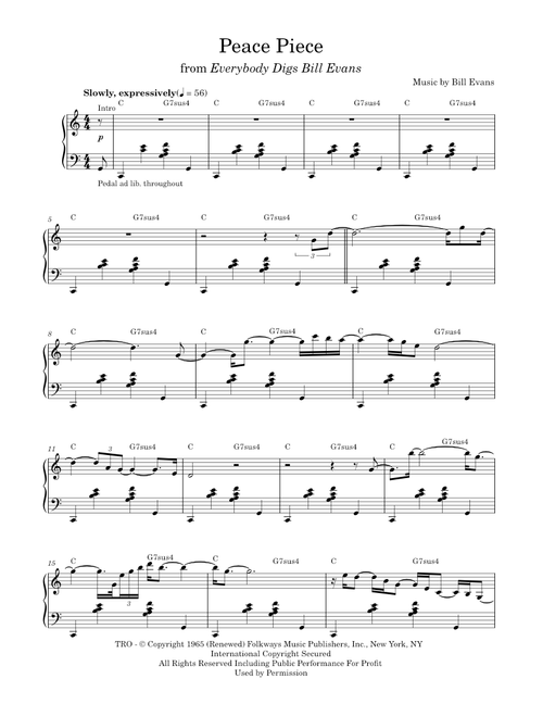 Peace Piece - Bill Evans (Piano Solo)