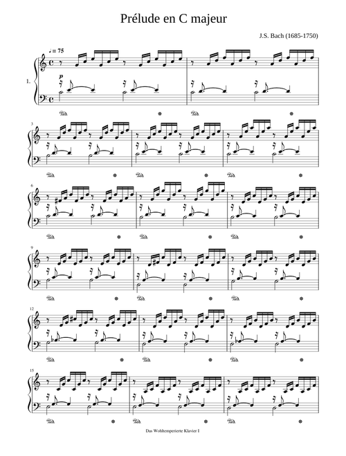 Prélude en C majeur de Bach