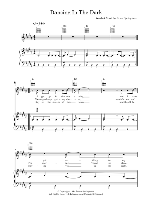 Dancing in the dark - Bruce Springsteen (Piano-Vocal-Guitar (Piano Accompaniment))