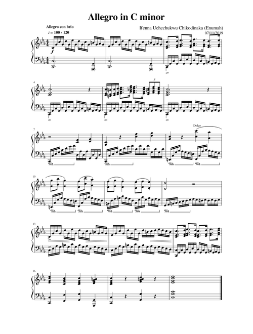 Allegro in C minor by Ifenna Chikodinaka
