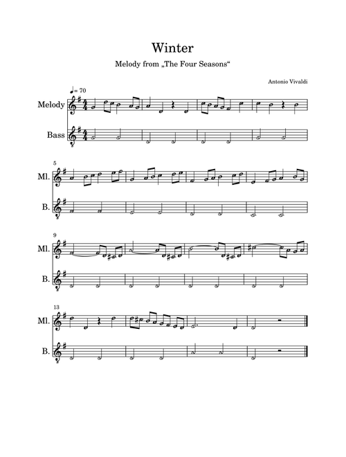 Winter (Arr. D. Lenz) - A. Vivaldi (Instrumental Duet)