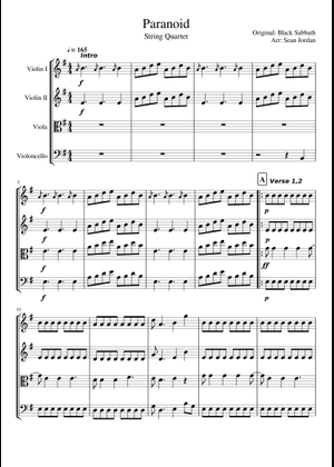 Play Official version of Paranoid Sheet Music by Black Sabbath for ...