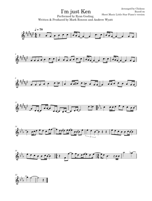 I'm Just Ken – Ryan Gosling (Sax Alto Solo)