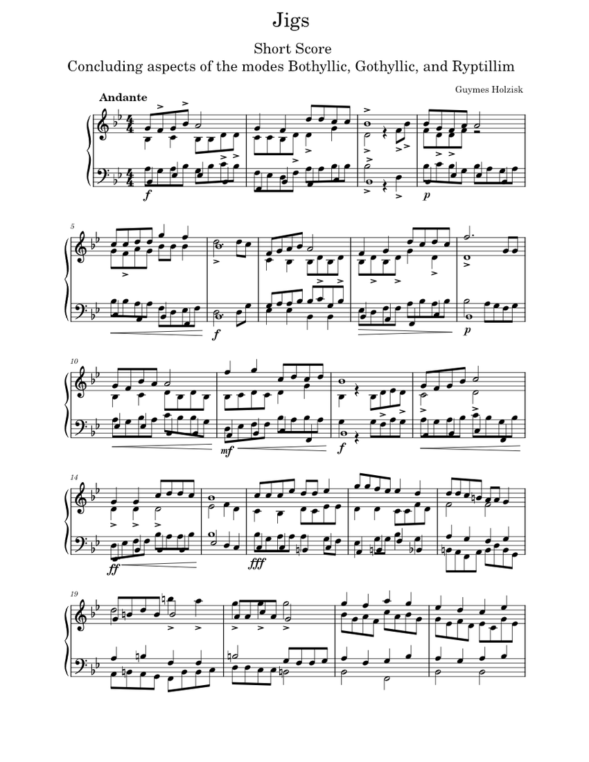 Jig Notes Jigs - Short Score Sheet Music for Piano (Mixed Ensemble) | MuseScore.com