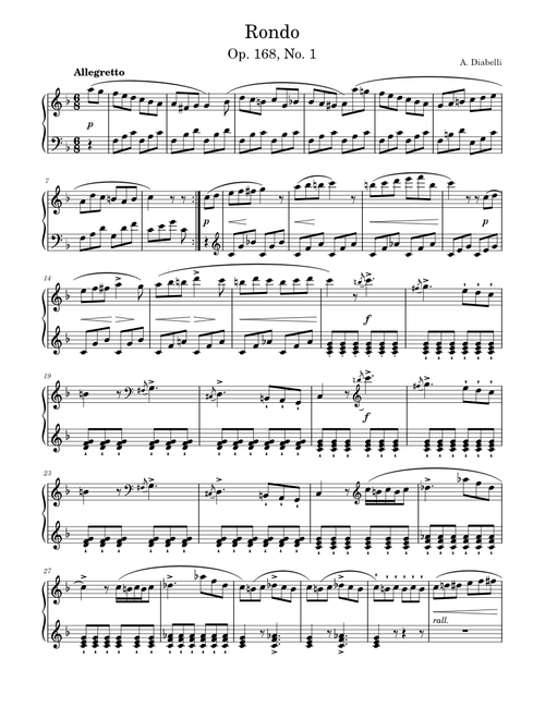 Rondo op. 168, no. 1 by Anton Diabelli