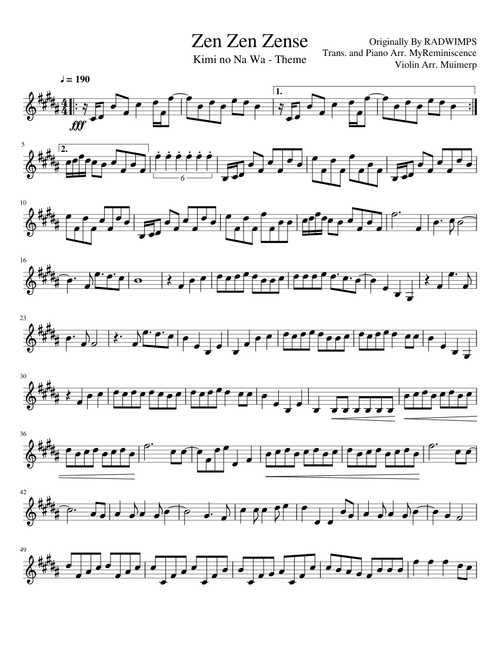 Zen Zen Zense - Violin