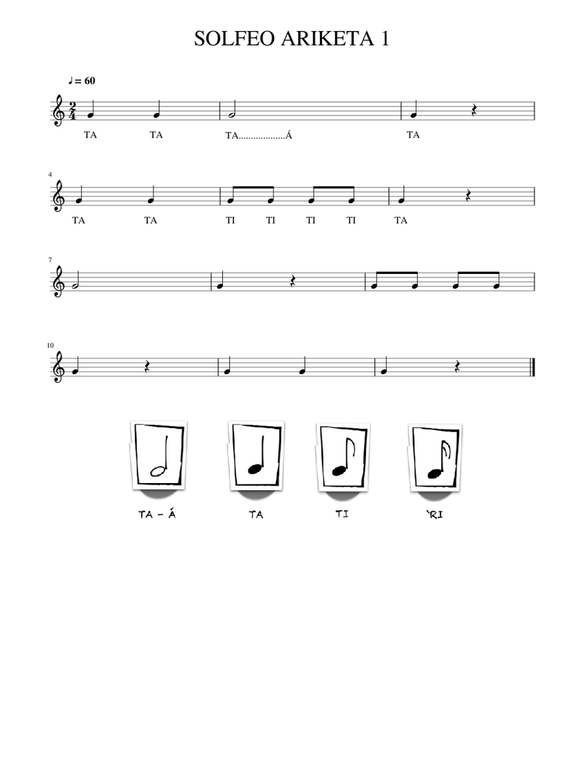 SOLFEO ARIKETA 1 Sheet Music for Piano (Solo) Easy | MuseScore.com