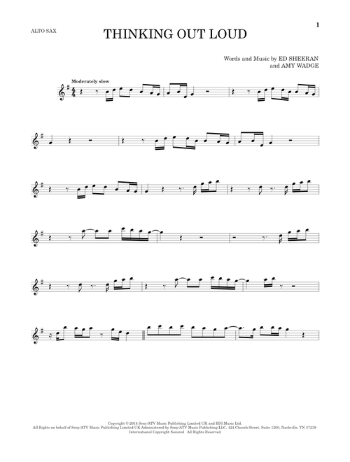 Thinking Out Loud - Ed Sheeran (Alto Sax Solo)