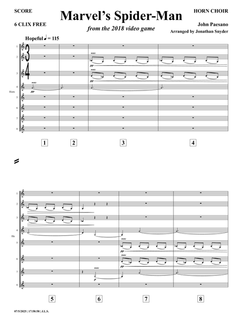 Spider-Man (Arr. Jonathan Snyder) - John Paesano (Brass Ensemble)