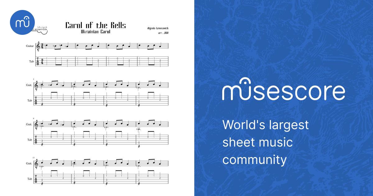 Carol of the Bells - Solo Guitar Sheet Music and Tab for Guitar (Solo ...