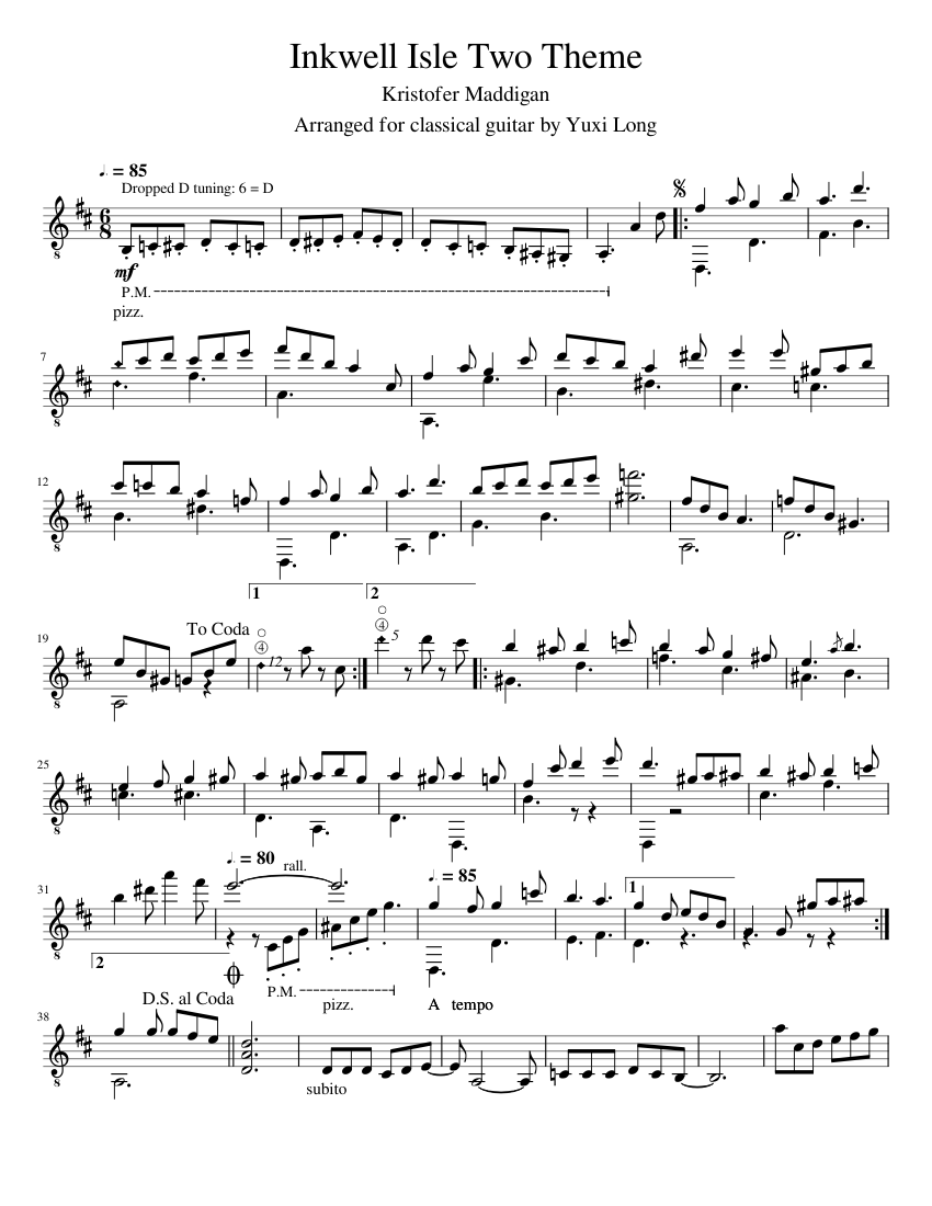 Cuphead Inkwell Isle Two (Guitar) Sheet Music for Guitar (Solo