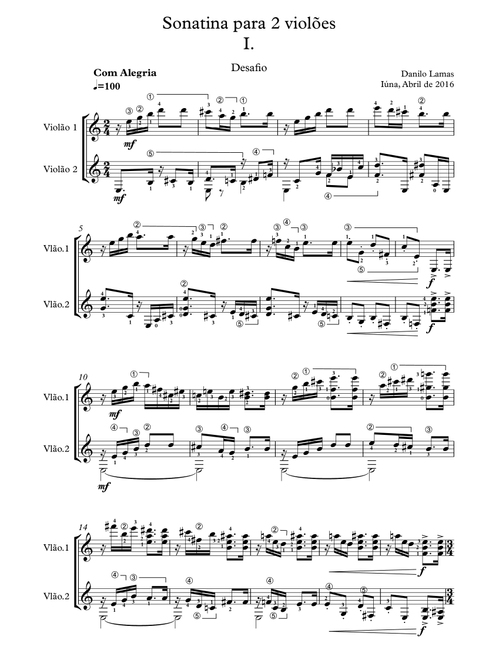 Sonatina for two guitars - Danilo Lamas (Solo Guitar)