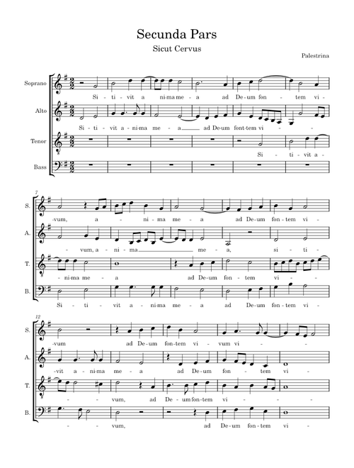 Sicut Cervus – Unknown author