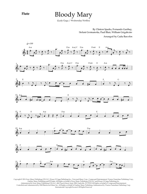 Bloody Mary (Arr. Cadu Barcelos) - Lady Gaga (Flute Solo)