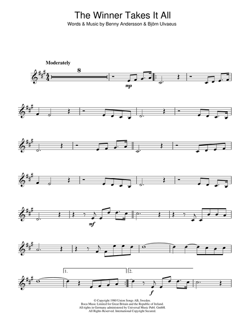 The Winner Takes It All - ABBA (Clarinet Solo)