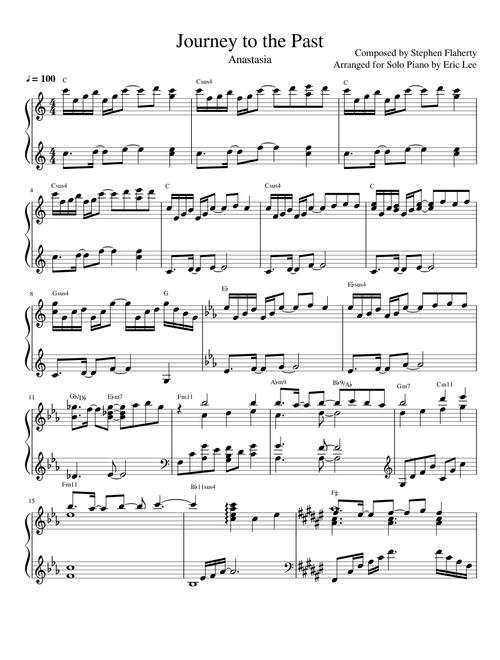 Anastasia - Journey to the Past Piano