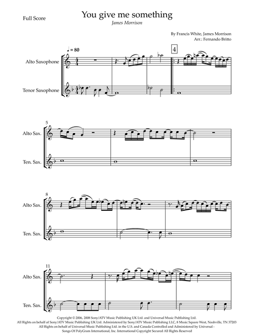 You Give Me Something (Arr. Fernando Britto) - James Morrison (Instrumental Duet)