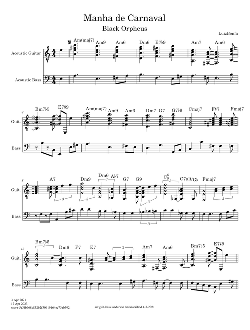 Manha de Carnaval (Black Orpheus) – Luiz Bonfa