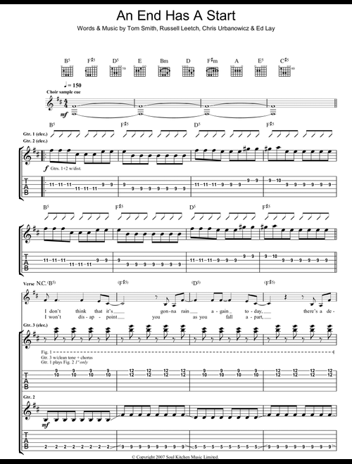An End Has A Start - Editors (Guitar Tab)