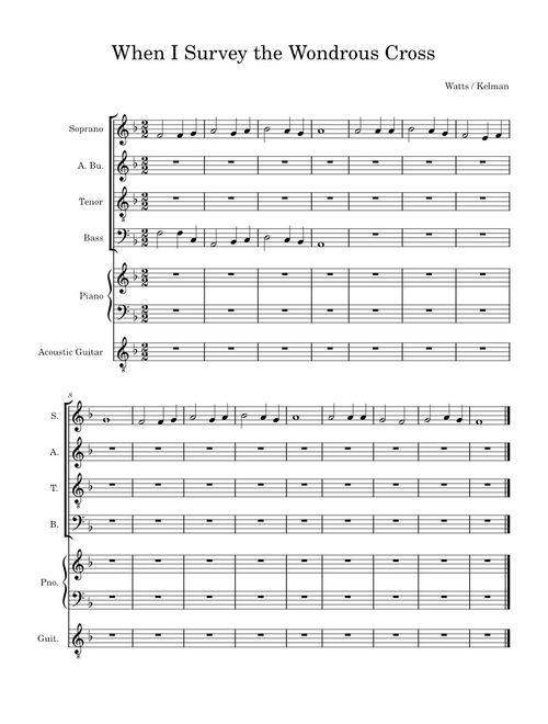 When I Survey the Wondrous Cross (full score)