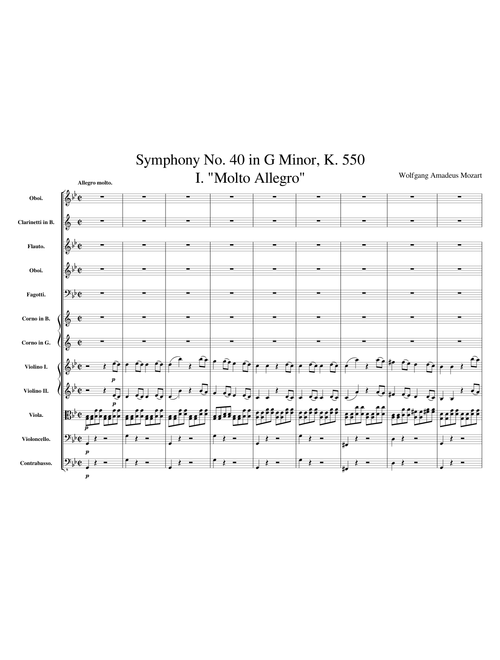 Mozart Symphony No. 40 in G Minor K. 550 I. Molto Allegro